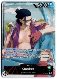 Smoker OP10-001 Alternate Alt Art Leader Paralelo Juego de Cartas de Una Pieza TCG CASI NUEVO Eng - Imagen 1 de 2