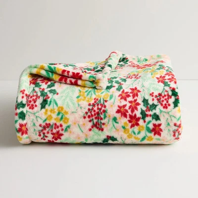 Manta de felpa suave floral navideña 5' x 6 pies - The Big One - Nueva Foto 1 de 2