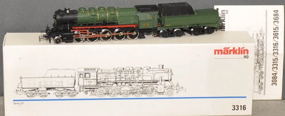 Märklin 3316 belgische Dampflok   Serie 25 004  grün  SNCB  neuwertig  OVP  H0 - Bild 1 von 1