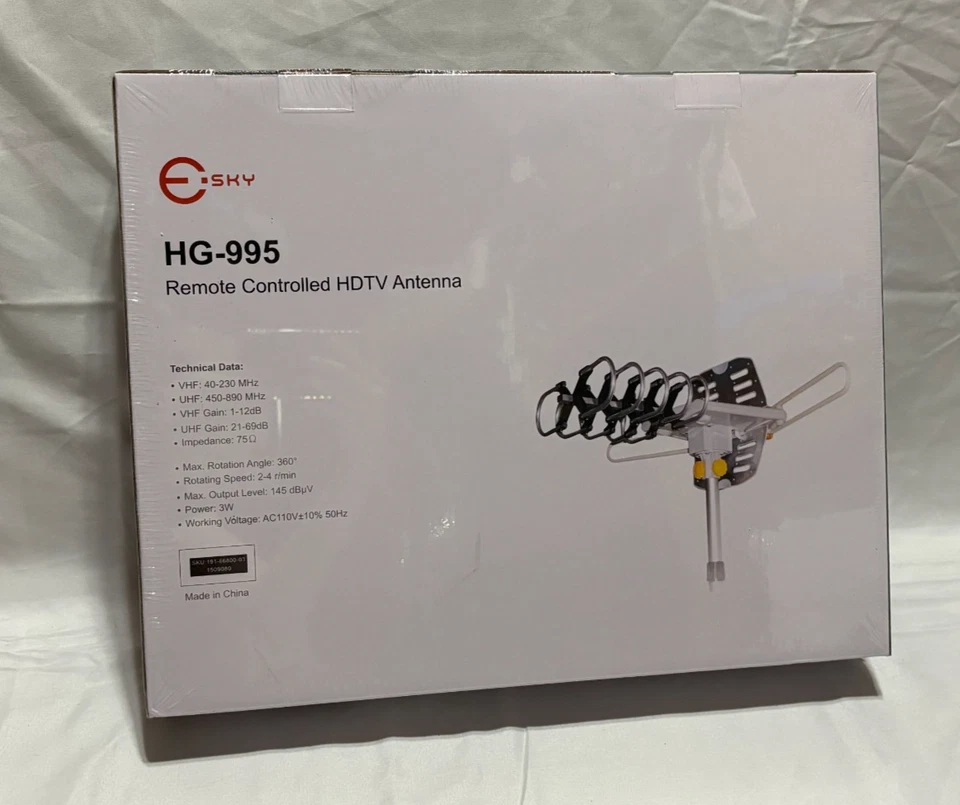 Esky HDTV Amplified Antenna HG-995 Outdoor TV Antenna w/Remote New in Box!  - Image 1 of 4