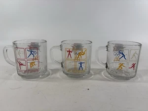 3 tazas de café vintage de vidrio olímpico McDonalds 1984 Los Ángeles - Imagen 1 de 4