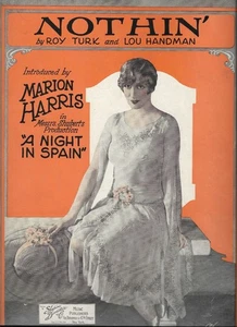 Nothni' 1927 A Night In Spain Piano Ukulele Vocals Sheet Music M Harris Inset - Picture 1 of 2