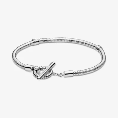 Pandora Moments T-Bar Snake Chain Bracelet Sterling Silver 16cm - Image 1 of 4