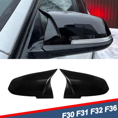 M3 Style Mirror Cover For BMW F20 F30 F31 F32 F36 X1 M3 Sport Caps Glossy Black - Image 1 of 4