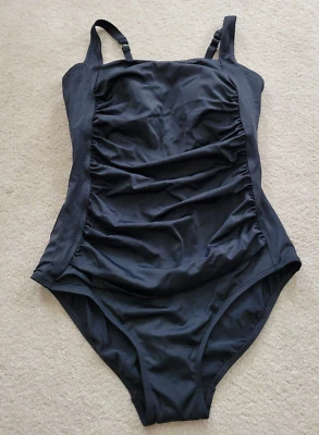 Traje de baño para mujer L.L.BEAN BeanSport cuello cuadrado traje sin mangas 1 pieza talla 14 regular negro Foto 1 de 4