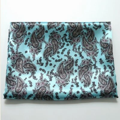 By Yard Retro Paisley Pattern Soft Silky Satin Fabric Printed Charmeuse Material - Image 1 of 4