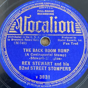 JAZZ Rex Stewart 52nd Street Stompers 78 rpm VOCALION 3831 THE BACKROOM ROMP V+ - Picture 1 of 4