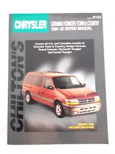 Chilton Repair Manual 8155 1984-1995 Chrysler Town Country Dodge Caravan Voyager - Picture 1 of 1