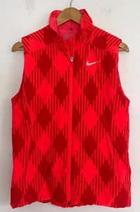 Nike Golf Womens Size M Vest Orange Full Zip Plaid Puffer NWOT - Picture 1 of 4