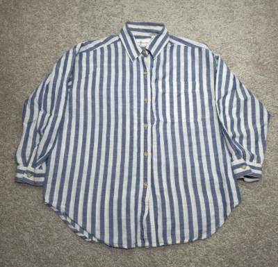 Blusa para mujer Giorgio Sant'Angelo mezcla de lino manga 3/4 botones talla mediana Foto 1 de 4