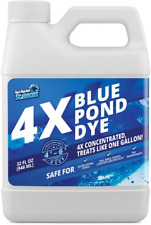 4X Blue Pond Dye - Transforms Murky Brown Water to Natural Blue Color 32 Oz