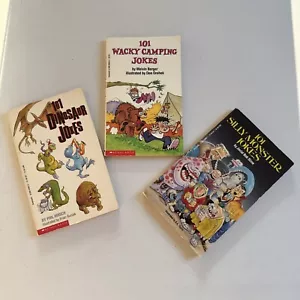 Vtg Lot: 3 Scholastic Paperback Books 101 Jokes Kid Humor Berger Stine Hirsch - Foto 1 di 3