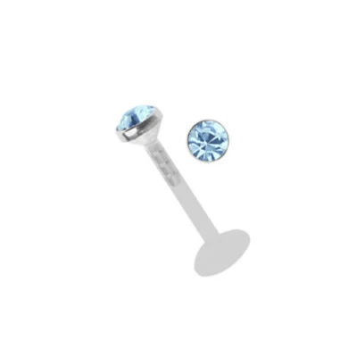 Piercing Labiale Teflon Con Sistema A Spina 1,2Mm Regolabile + 3,0Mm Cristallo - Immagine 1 di 2