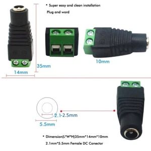 DC Buchse mit Pin 5.5*2.1mm  Schraubklemmen Terminalblock Steckverbinder #SK1 - Picture 1 of 9