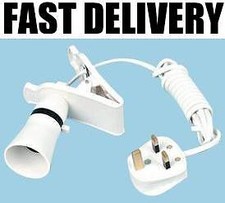 CLIP ON SPOT LIGHT LAMP BAYONET SHELF DESK BED CLAMP 2M