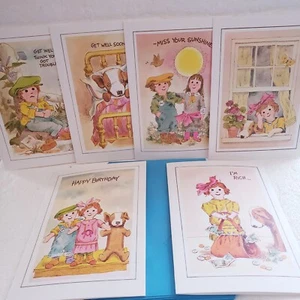 Vintage 70's Stuffins Sweet Humor Greeting Cards Lot of 6 W Envelopes Variety - Picture 1 of 4