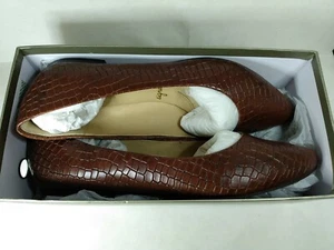 Trotters Estee Womens 8 W Wide Width Slip On Flat Brandy Croc NEW no lid on box - Picture 1 of 12