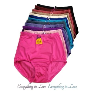 Valentinstag Geschenk hohe Taille leicht Bauch Kontrolle volle Abdeckung Satin Slip Höschen - Bild 1 von 12