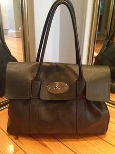 100% Authentic Mulberry Bayswater Graphite GREY pebbled Leather LIMITED EDITION - Picture 1 of 12