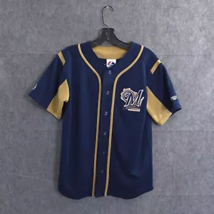 Maglia donna Milwaukee Brewers #8 Ryan Braun Majestic Large MLB Home Baseball - Foto 1 di 18