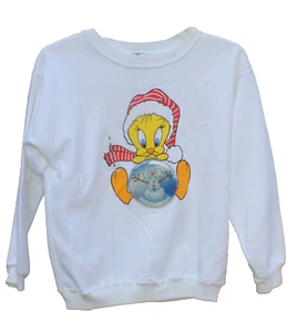 Vntg Warner Bros. Kids Unisex Tweety Looney Tunes Sz LG Christmas Holiday NOS - Picture 1 of 1