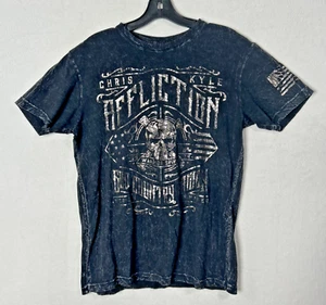 Affliction Chris Kyle Live Fast Men SZ Medium Black Gold American Sniper T Shirt - Picture 1 of 9
