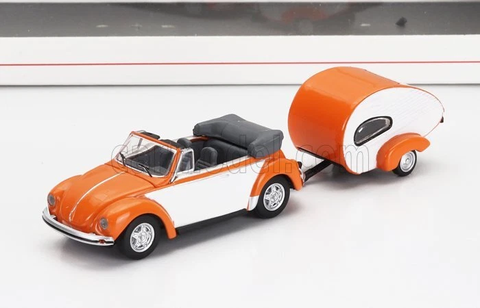 1/87 SCHUCO - VOLKSWAGEN - BEETLE CABRIOLET WITH CARAVAN TRAILER 1960 452677700 - Immagine 1 di 1