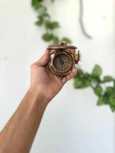 Brass Sundial Compass Nautical Working Engraved Compass - Picture 1 of 5