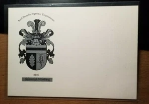 Núremberg BDIC - Corporaciones Alemanas de Ingenieros - Escudo de armas tarjeta Studentika - Imagen 1 de 1