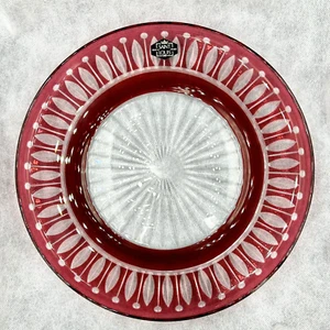 St. Louis Tommy Ruby Cut to Clear Crystal Platter - Picture 1 of 11