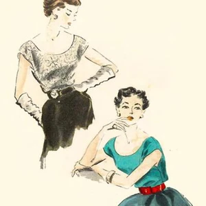 50's Sewing Pattern "Easy to Make" Vogue Tuck in Blouse - Bust 30"(76cm) - Picture 1 of 1