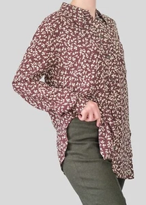 Ganni Shirt mit Kreppdruck in dekadenter Schokolade | Größe 38 | UK 10 - Bild 1 von 11