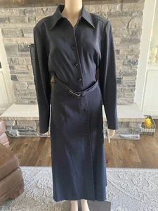 Liz Claiborne Women's Black Long Sleeve Belted Dress Size 12 Vintage NWT*** - Picture 1 of 10