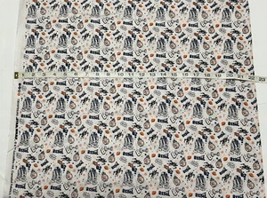 NEW cotton fabric half yard - Star Wars Rebel Droids - orange n purple on white - Picture 1 of 2