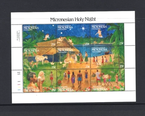 Micronesia 131 MNH Christmas SS Nine Stamps Cover