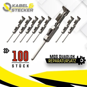 100er Set - MQS Quadlok Stift Stecker Crimpkontakt PIN 0,25 - 0,35mm² Fakra MOST - Bild 1 von 2