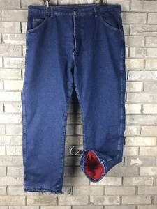 Vintage Wrangler Rustler Marke Rugged Wear Fleece gefütterte Jeans Herren 42x30 Arbeit - Bild 1 von 11