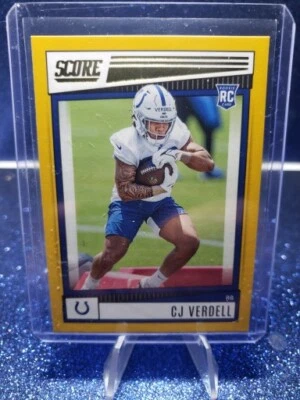 CJ Verdell RC 2022 Score football Gold border parallel #392 Indianapolis Colts - Image 1 of 2