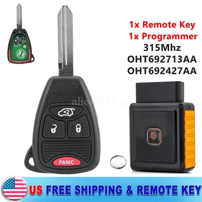 Car Key Fob 4B + Programmer For 2005 2006 2007 Jeep Grand Cherokee Dodge Magnum - Image 1 of 4