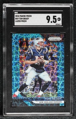 2018 Panini Prizm Lazer Prizm Tom Brady #69 SGC 9.5 Mint+ - Image 1 of 2