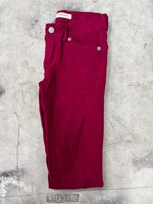 Jeans súper ajustados para niña LEVIS 710 (gamuza sintética borgoña 7 REG) NUEVOS SIN ETIQUETAS Foto 1 de 4