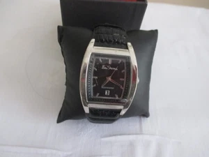BEN SHERMAN BLACK DIAL AND BLACK LEATHER CROC STRAP MENS WATCH - Picture 1 of 1