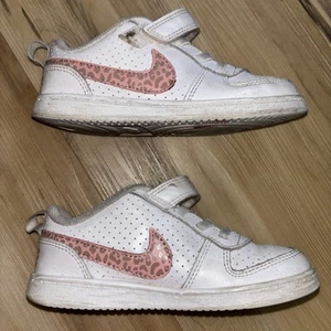 Nike Court Borough Low 2 Size 10 (TDV) White/Pink 870030-101 Toddler - Picture 1 of 11