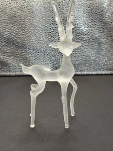 VINTAGE SILVESTRI RENTIER MATTIERTE KUNST GLAS WEIHNACHTSFIGUR 7" GROSS - Bild 1 von 6