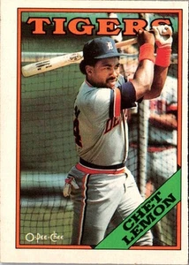 1988 O-Pee-Chee Chet Lemon #366 Detroit Tigers Baseball Card - Picture 1 of 2