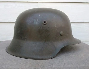 WWII GERMAN M42 COMBAT HELMET - CKL66 - NICE 66 SHELL WITH ORIGINAL PAINT - Picture 1 of 15
