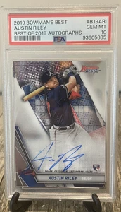 Austin Riley RC Auto 2019 Bowman's Best of 2019 PSA 10 GEM MT Atlanta Braves - Picture 1 of 2