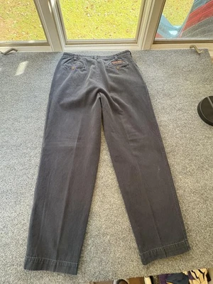 Antiga Calça Masculina Abercrombie & Fitch Co 32x31 Cinza Plissada Chino Algodão Casual - Imagem 1 de 4