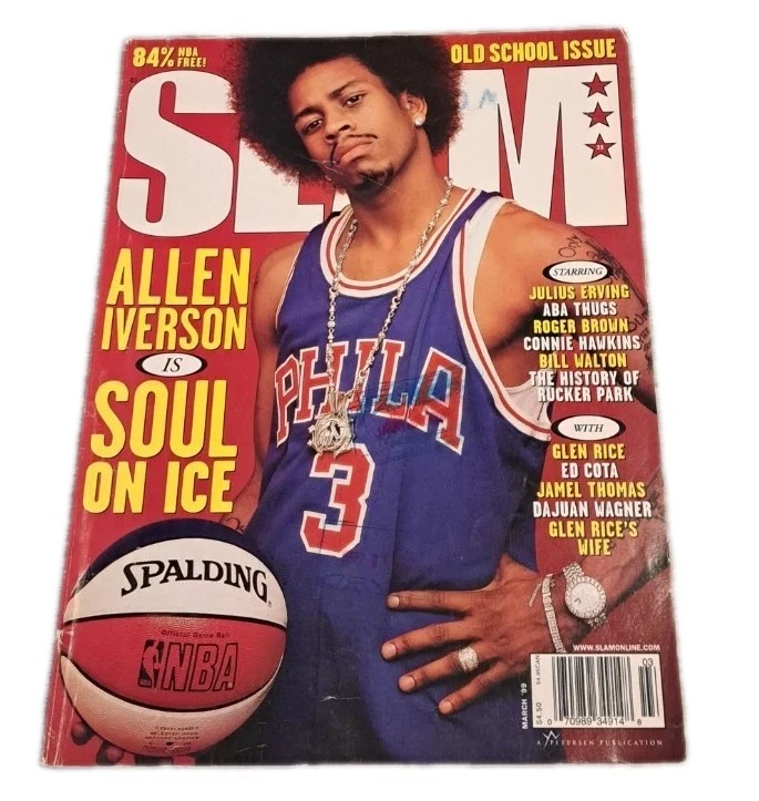 Póster de la revista Slam Allen Iverson marzo 1999 Dr. J Foto 1 de 4