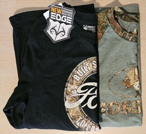 (2) Herren Größe Medium: Langarm & 3/4 Raglan Ärmel Real Tree Mossy Oak Ford & Camouflage - Bild 1 von 14
